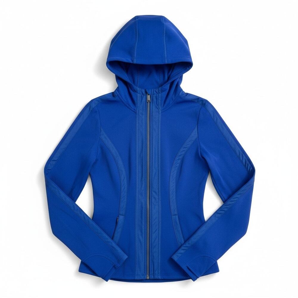 ATHLETA Womens Full Zip Hooded Verbier Fleece Lined Jacket Blue XXS Activewear